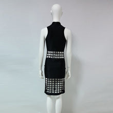 Dress Women Ladies High Neck Sleeveless Bandage Bodycon Party Hollow Short Club Party Dress Vestidos IMY66