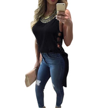 Dress Womens Casual Irregular Chiffon Dresses Sexy Hollow Vest Tops Sleeveless Tank Tops Dress Vestidos IMY66