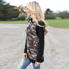 Sweatshirt T-Shirts For Womens Casual Long Sleeve Splice Camouflage Print Hoodie Jumper Hooded camisetas y tops IMY66