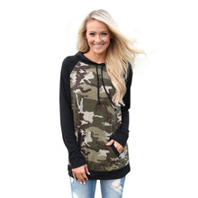 Sweatshirt T-Shirts For Womens Casual Long Sleeve Splice Camouflage Print Hoodie Jumper Hooded camisetas y tops IMY66