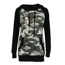 Sweatshirt T-Shirts For Womens Casual Long Sleeve Splice Camouflage Print Hoodie Jumper Hooded camisetas y tops IMY66
