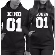 T-Shirts For Couple Lover Men Women QUEEN 01 Letter Long Sleeve Hooded Sweater Tops Tee Shirt camisetas y tops IMY66