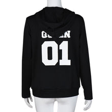 T-Shirts For Couple Lover Men Women QUEEN 01 Letter Long Sleeve Hooded Sweater Tops Tee Shirt camisetas y tops IMY66