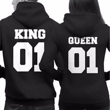 T-Shirts For Couple Lover Men Women QUEEN 01 Letter Long Sleeve Hooded Sweater Tops Tee Shirt camisetas y tops IMY66