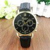 Unisex PU Leather Band Casual s Analog Quartz Luxury Vogue Dress Wrist Watch For Women Men IMY66