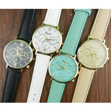 Unisex PU Leather Band Casual s Analog Quartz Luxury Vogue Dress Wrist Watch For Women Men IMY66