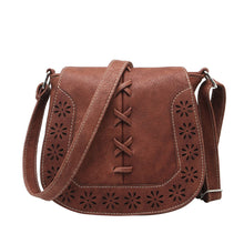 Vintage Women Buns Bag PU Leather Hollow Woven Shoulder Diagonal Handbags Female Crossbody Bag bolsa feminina IMY66