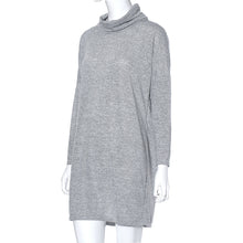 Dresses For Women Casual Turtleneck Long Sleeve Loose Kintted Sweater Dress vestidos feminino IMY66
