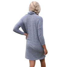 Dresses For Women Casual Turtleneck Long Sleeve Loose Kintted Sweater Dress vestidos feminino IMY66