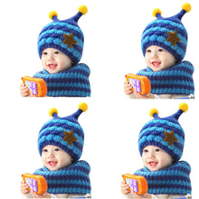 Baby Girls Boys Cute Animal Star Wool Warm Hat Hooded Scarf Earflap Knit Cap Toddler bonnet enfant IMY66