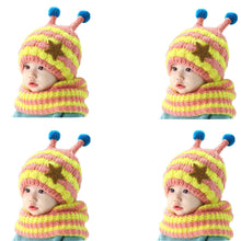 Baby Girls Boys Cute Animal Star Wool Warm Hat Hooded Scarf Earflap Knit Cap Toddler bonnet enfant IMY66