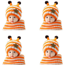 Baby Girls Boys Cute Animal Star Wool Warm Hat Hooded Scarf Earflap Knit Cap Toddler bonnet enfant IMY66