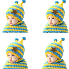 Baby Girls Boys Cute Animal Star Wool Warm Hat Hooded Scarf Earflap Knit Cap Toddler bonnet enfant IMY66