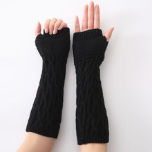 Gloves Women Warm Knit Gloves Fingerless Long Gloves Mitten Hand Arm Wrist Warmer Women Wrist Mittens IMY66