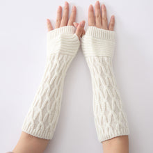 Gloves Women Warm Knit Gloves Fingerless Long Gloves Mitten Hand Arm Wrist Warmer Women Wrist Mittens IMY66