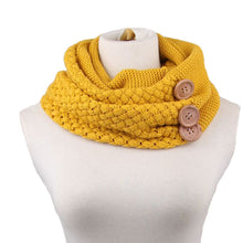 Keep Warm Scarf Two Circle 3 Buttons Knitting Wool Collar Cowl Neck Ring Scarf Shawl For Women IMY66