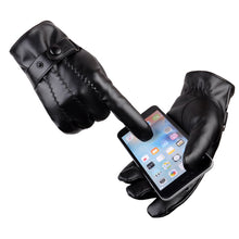 Men Gloves PU Leather Outdoor Motorcycle Full Finger Phone Touch Screen Warm Gloves Mittens guantes mujer IMY66