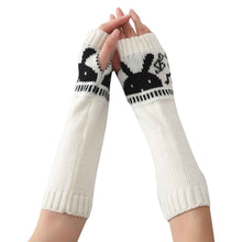 Women Gloves Knitted Arm Sleeve Cartoon Rabbit Soft Fingerless Warm Mitten Gloves guantes tactical gloves IMY66