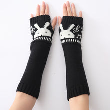Women Gloves Knitted Arm Sleeve Cartoon Rabbit Soft Fingerless Warm Mitten Gloves guantes tactical gloves IMY66