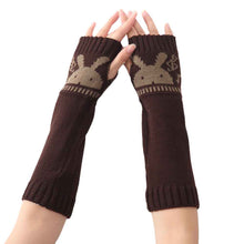 Women Gloves Knitted Arm Sleeve Cartoon Rabbit Soft Fingerless Warm Mitten Gloves guantes tactical gloves IMY66