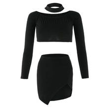 Women Dress 3 Piece Set Sexy Clubwear Bodycon Casual Outfit Party Dress With Chockers vestidos femininos IMY66