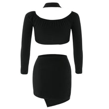 Women Dress 3 Piece Set Sexy Clubwear Bodycon Casual Outfit Party Dress With Chockers vestidos femininos IMY66