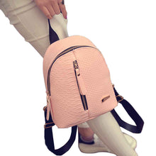 Women Backpack Vintage Zipper PU Leather Backpacks Schoolbags Travel Shoulder Bag mochilas feminina IMY66