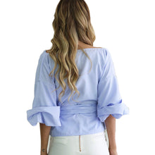 Women Blouse Sexy Off Shoulder Big Bow-Knot Bandage Blouse Party Ladies Casual Tops Shirts blusas femininas IMY66