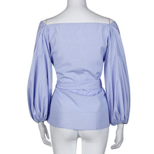 Women Blouse Sexy Off Shoulder Big Bow-Knot Bandage Blouse Party Ladies Casual Tops Shirts blusas femininas IMY66