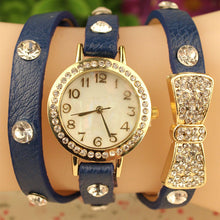 Women Bowknot Crystal Quartz Watch Imitation Leather Watch IMY66