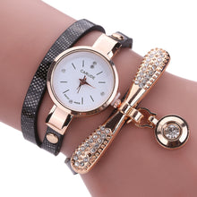 Women Bracelet Dress Watches PU Leather Rhinestone Analog Quartz Wrist Watches relogios feminino Clock IMY66
