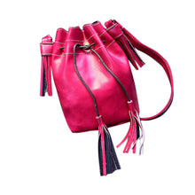 Women Bucket Bag Ladies Tassels PU Leather Handbag Shoulder Messenger Bag Purse Satchel bolsas feminina IMY66