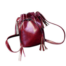 Women Bucket Bag Ladies Tassels PU Leather Handbag Shoulder Messenger Bag Purse Satchel bolsas feminina IMY66