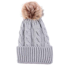 Women Caps Beanies Keep Warm Hats Knitted Wool Fur ball Pom Poms Hemming Hat Skullies Bonnet female Caps IMY66