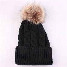 Women Caps Beanies Keep Warm Hats Knitted Wool Fur ball Pom Poms Hemming Hat Skullies Bonnet female Caps IMY66