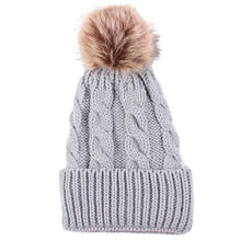Women Caps Beanies Keep Warm Hats Knitted Wool Fur ball Pom Poms Hemming Hat Skullies Bonnet female Caps IMY66