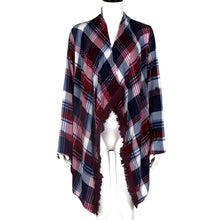 Women Cardigan Casual Plaid Print Loose Long Sleeve Tops Outwear Jacket Coat Open Stitch Blusa Feminino IMY66