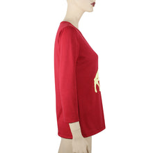 Women Casual Reindeer Printed T-Shirt Long Sleeve Tee Shirts camisas feminina camisetas y tops IMY66