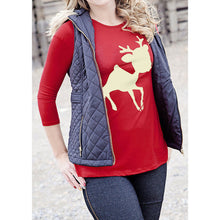 Women Casual Reindeer Printed T-Shirt Long Sleeve Tee Shirts camisas feminina camisetas y tops IMY66