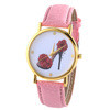 Women Casual Dress Watches High-heeled Shoes Prined Faux Leather Analog Quartz Wrist Watches relojes mujer IMY66