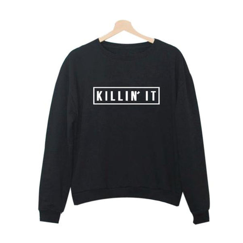 Women Casual Hooded Sweatshirt Hoodie Letter Print Long Sleeve Loose T-Shirts Tee shirts Tops camisetas y tops IMY66
