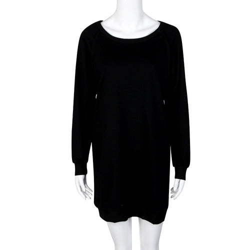 Women Casual Sweatershirt Hoodie Dress Sexy Long Sleeve Loose Pullover Dress vestidos femininos IMY66
