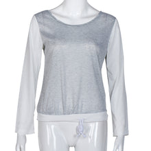 Women Casual T-Shirts Ladies Splice Long Sleeve Round Neck Shirt Tops Tee shirt femme camisetas y tops IMY66