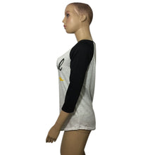 Women Casual T-Shirts Letter Arrow Printed Three Quarter Sleeve Splicing Tops Tee Shirts femme camisetas y tops IMY66