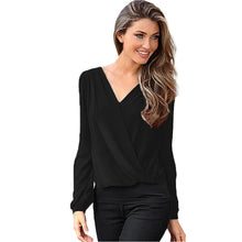 Women Chiffon Blouse Casual V Neck Lace Crochet Backless Long Sleeve Loose Shirt Blouse Tops blusa feminina IMY66