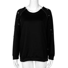 Women Double Zippers T-Shirts Sweatshirt Casual Long Sleeve T-Shirt Tops tee shirt femme camiseta mujer IMY66