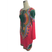 Women Dress African Print Dress Casual Long Sleeve Straight Print Kaftan Sexy Dress vestidos femininos IMY66