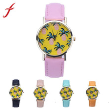 Women Dress Watches Pineapple Pattern Faux Leather Band Analog Quartz Wrist Watch reloj mujer IMY66