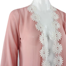 Women Ethnic Lace Flower Loose Kimono Cardigan Long Jacket Chiffon Blouse Tops Outwear Over Up IMY66
