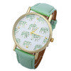 Women Girl Cartoon Elephant Pattern Faux Leather Band Analog Quartz Watch relogio feminino IMY66